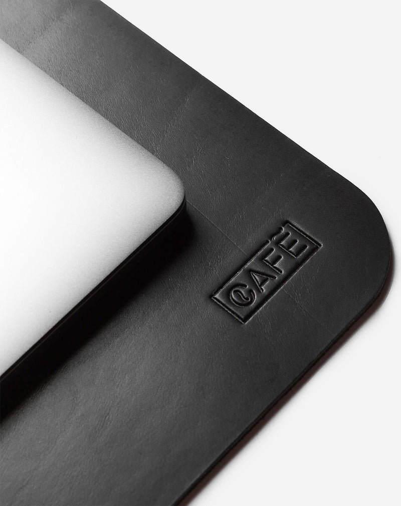 Leather Desk Pad - Black - Cafe Leather - Artysan