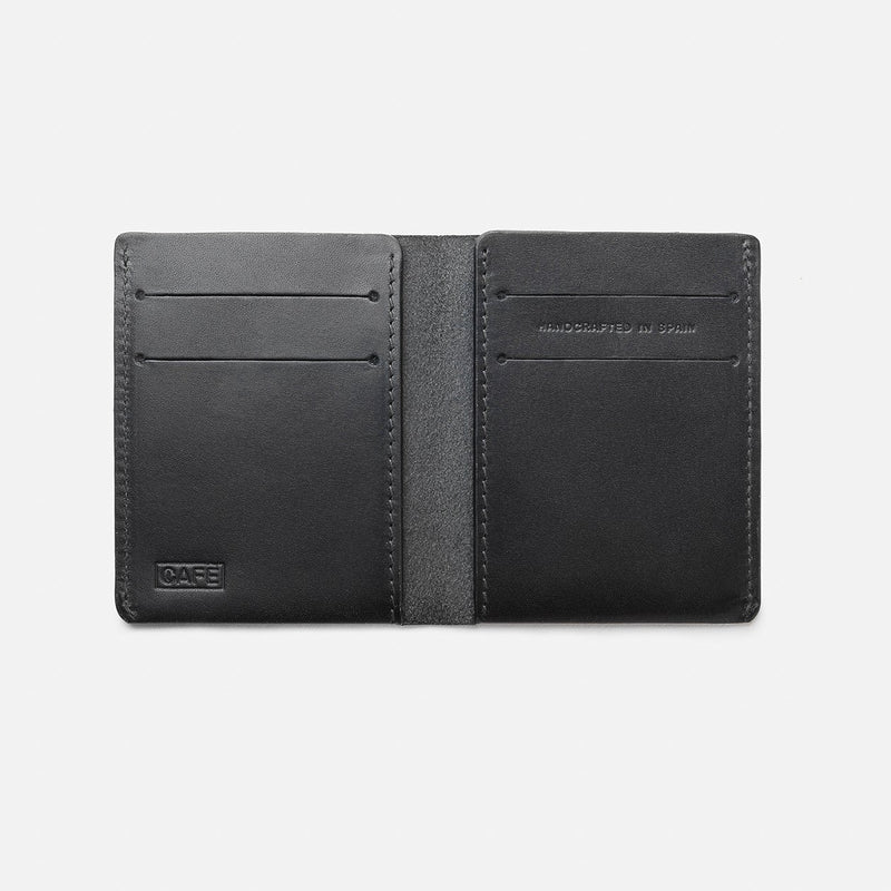 Ultra Slim Leather Wallet Jamaica - Black - Cafe Leather - Artysan