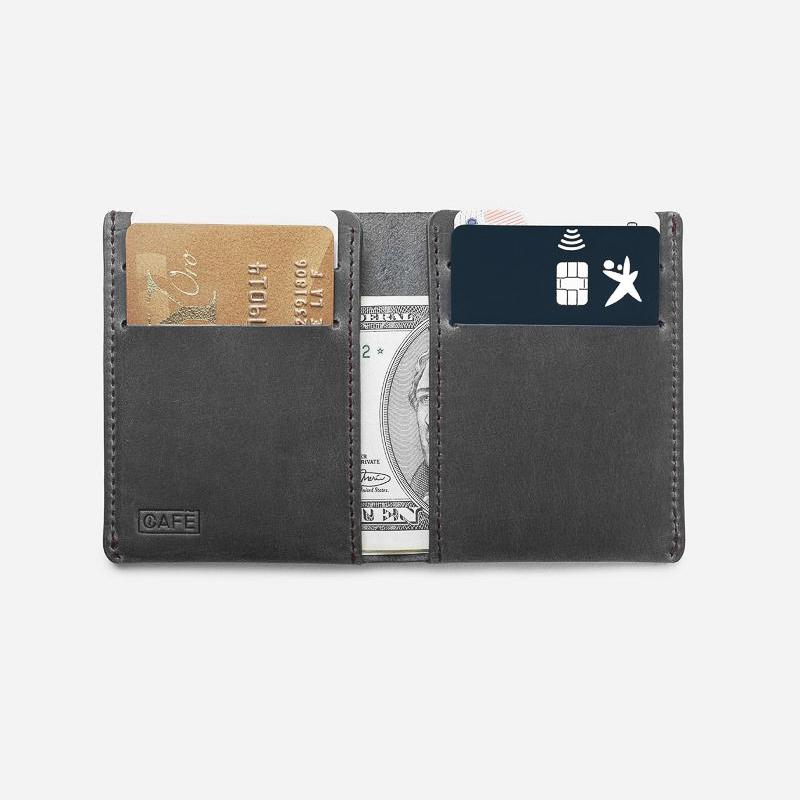 Ultra Slim Leather Wallet Jamaica - Antracita - Cafe Leather - Artysan
