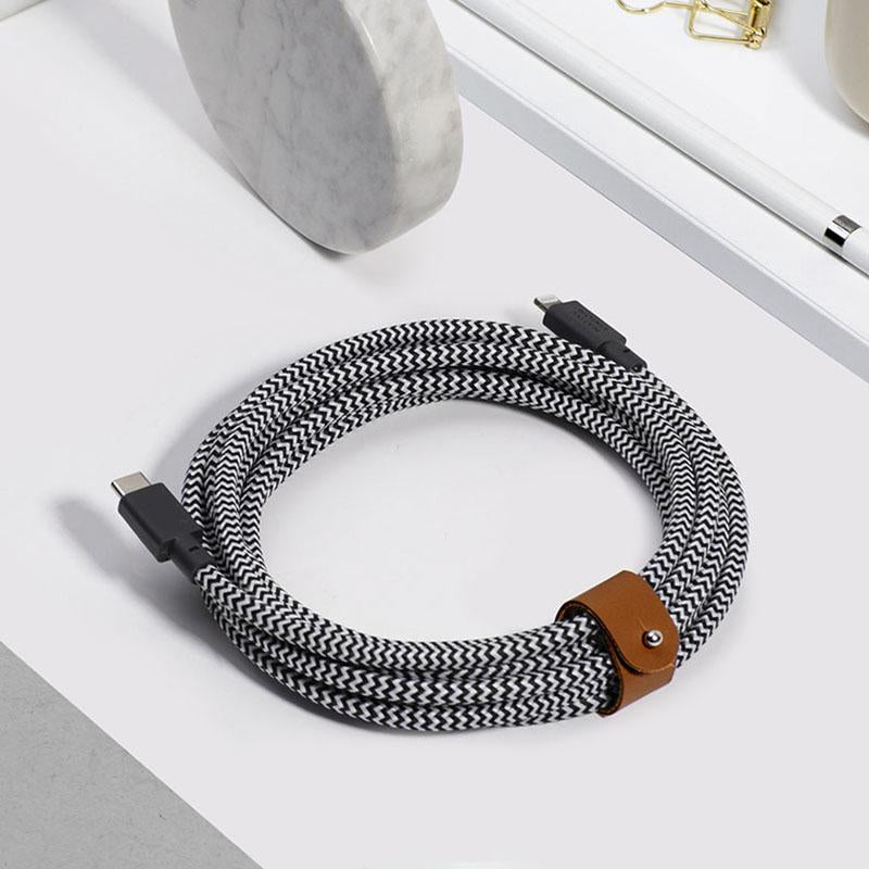 Zebra Belt Cable XL (USB-C to Lightning) - 3 Metres - Artysan