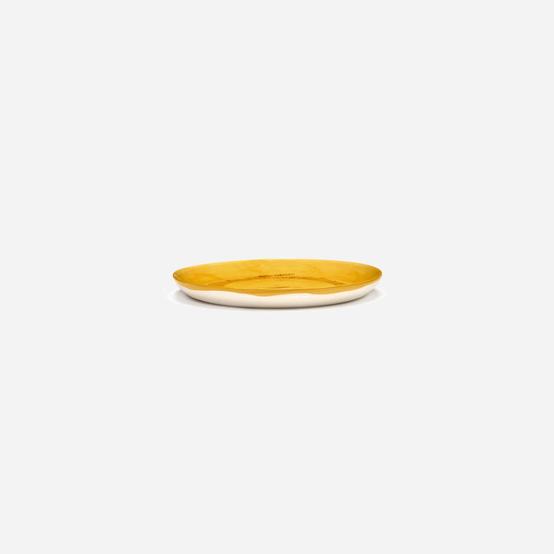 Small Plate Sunny Yellow Swirl - Stripes Red Feast - Artysan